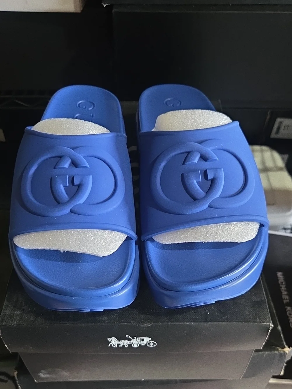 Gucci Men Heritage Slide in Blue